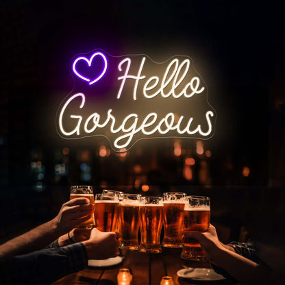 Hello Gorgeous Neon Sign For Bedroom Neon Sign For Sale - Shineneon