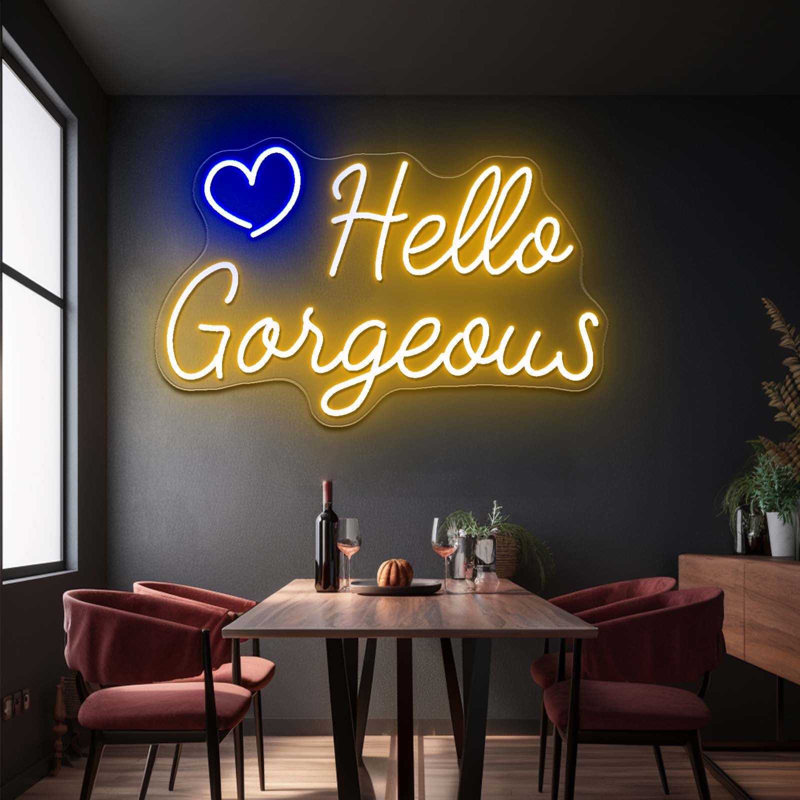 Hello Gorgeous Neon Sign For Bedroom Neon Sign For Sale
