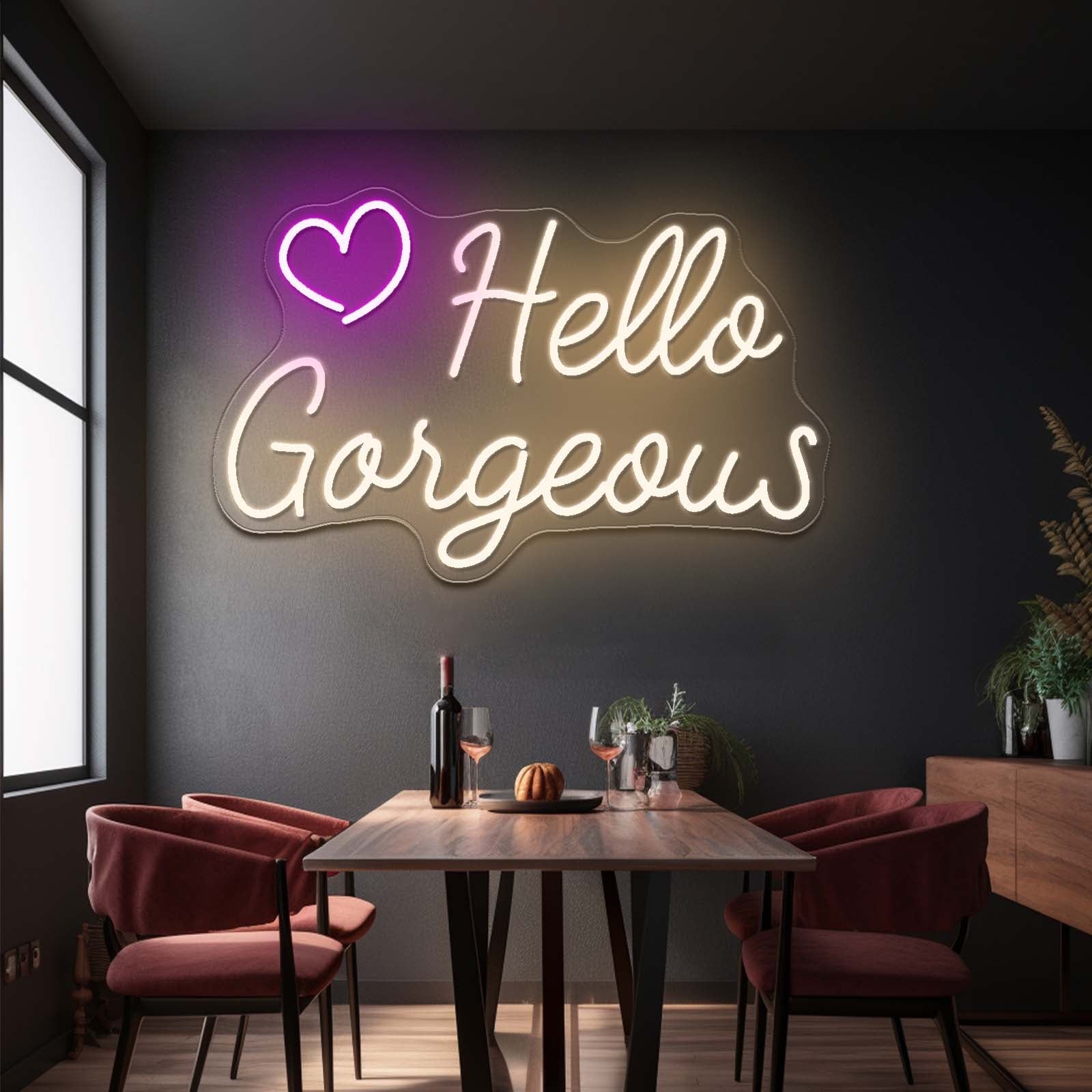 Hello Gorgeous Neon Sign For Bedroom Neon Sign For Sale