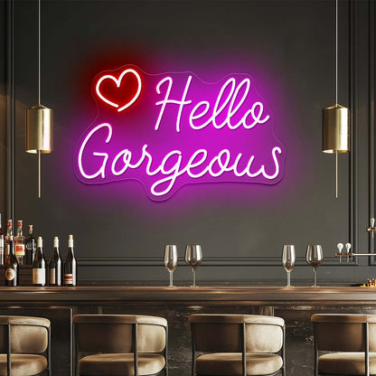 Hello gorgeous neon sign for bedroom neon sign for sale