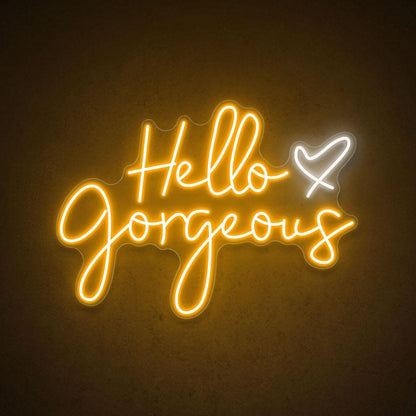 Hello Gorgeous Pink White Led Neon Sign Salon Boutique Wall Decor | Shineneon