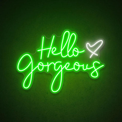 Hello Gorgeous Pink White Led Neon Sign Salon Boutique Wall Decor | Shineneon
