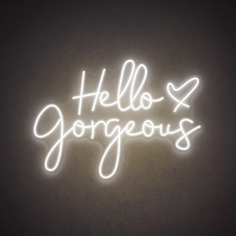 Hello Gorgeous Pink White Led Neon Sign Salon Boutique Wall Decor | Shineneon
