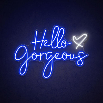 Hello Gorgeous Pink White Led Neon Sign Salon Boutique Wall Decor | Shineneon