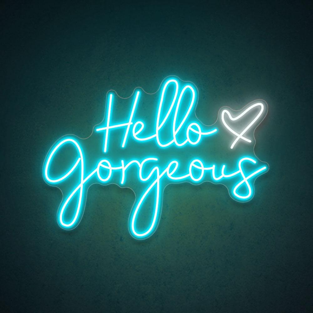 Hello Gorgeous Pink White Led Neon Sign Salon Boutique Wall Decor | Shineneon