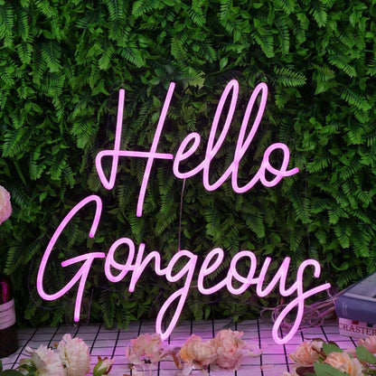 Hello Gorgeous Purple Led Neon Sign - Shineneon