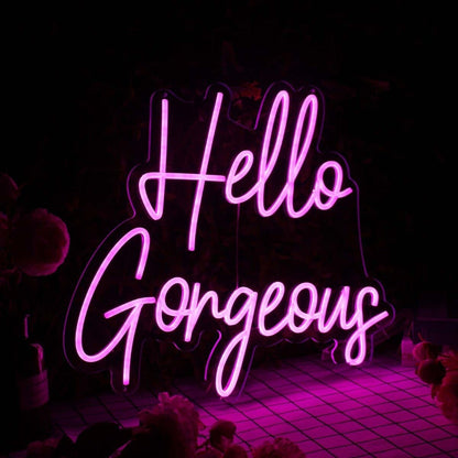 Hello Gorgeous Purple Led Neon Sign - Shineneon