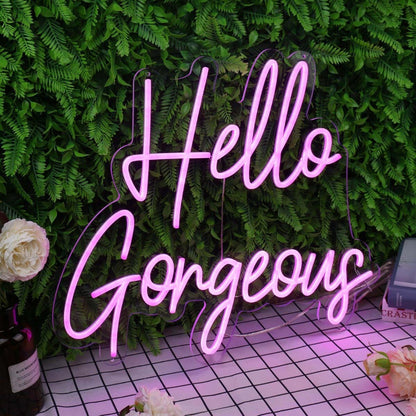 Hello Gorgeous Purple Led Neon Sign - Shineneon