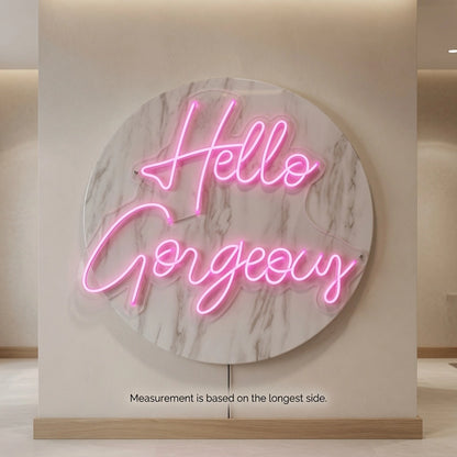 Hello Gorgeous Salon Wall Art LED Neon Sign - 04 Size Image