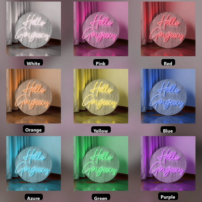 Hello Gorgeous Salon Wall Art LED Neon Sign - 05 Color Grid
