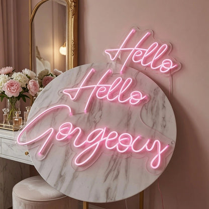 Hello Gorgeous Salon Wall Art LED Neon Sign - Shineneon