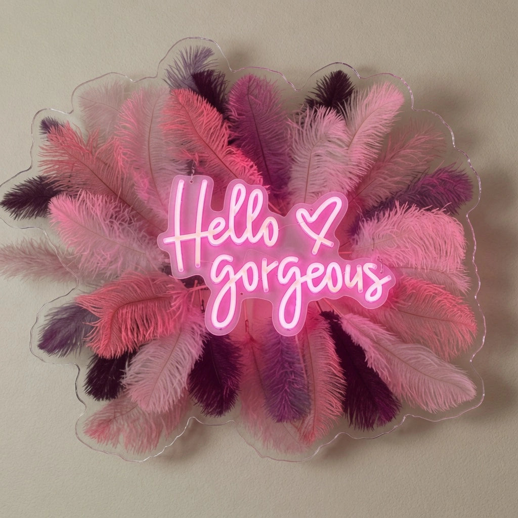 Hello Gorgeous Salon Wall Decor LED Neon Sign - 01 Original Product Image