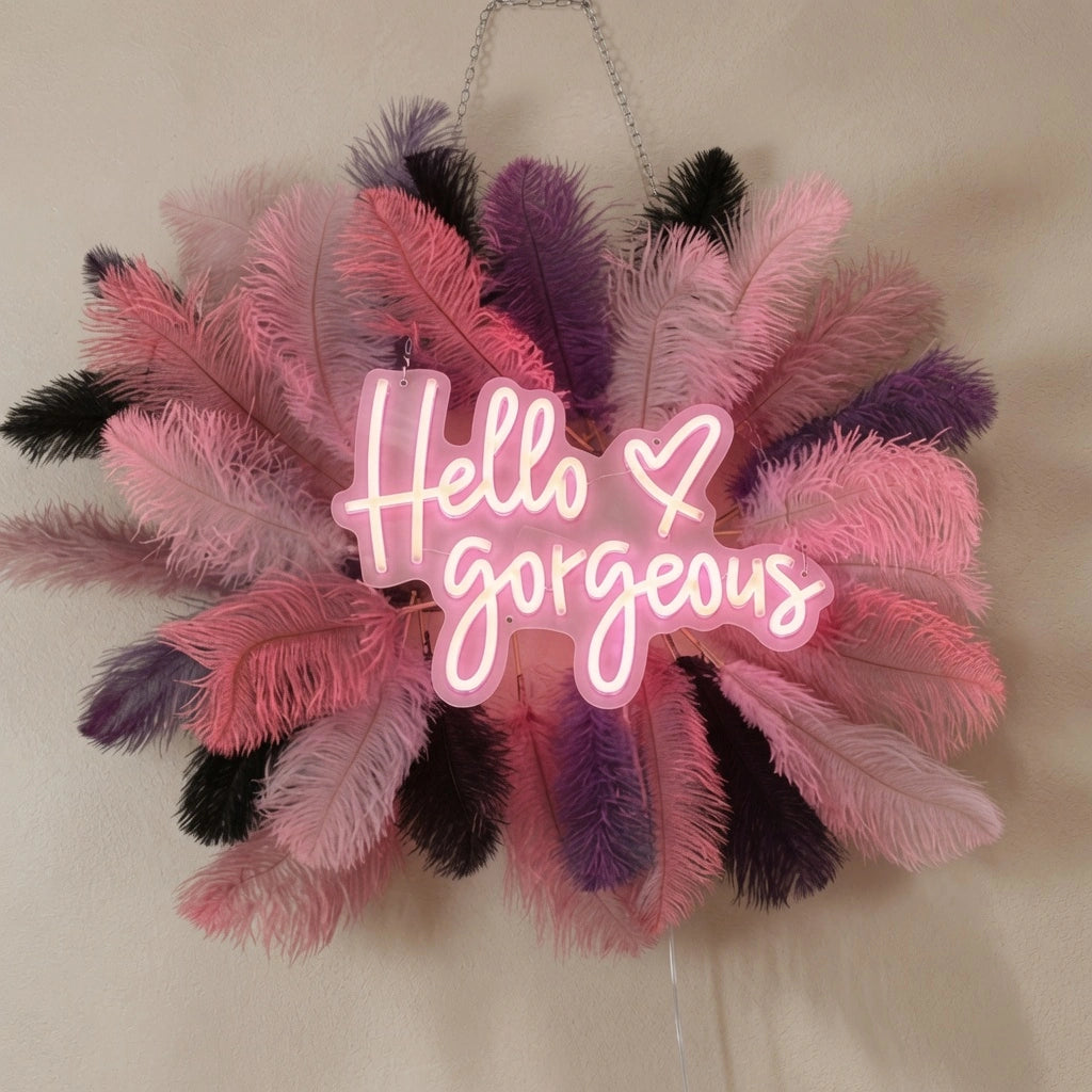Hello Gorgeous Salon Wall Decor LED Neon Sign - 04 Size Image