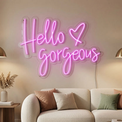 Hello Gorgeous Shop Wall Decor LED Neon Sign - 03 Real Lifestyle Scene