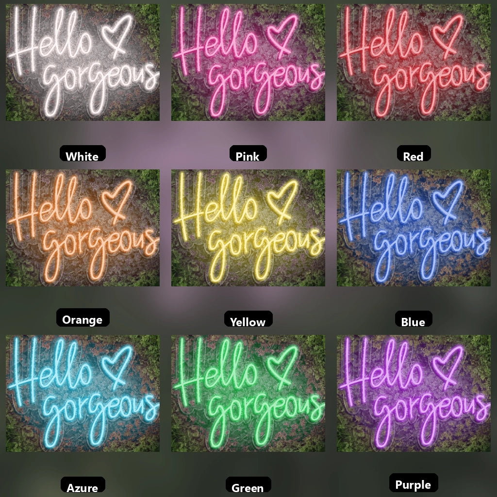 Hello Gorgeous Shop Wall Decor LED Neon Sign - 05 Color Grid