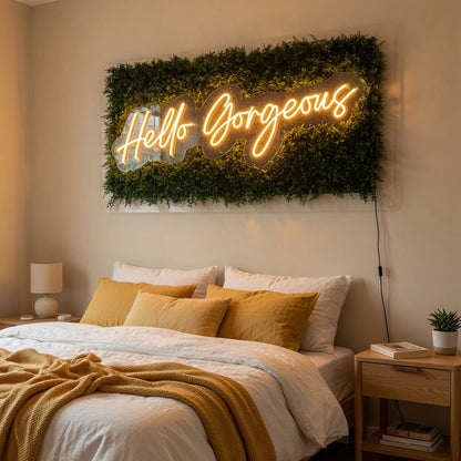Hello Gorgeous Store Wall Decor LED Neon Sign - 03 Real Lifestyle Scene