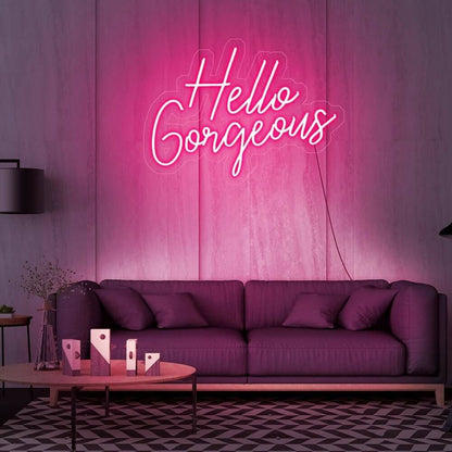 Hello Gorgeous V2 Led Neon Sign For Positive And Stylish Spaces | Shineneon