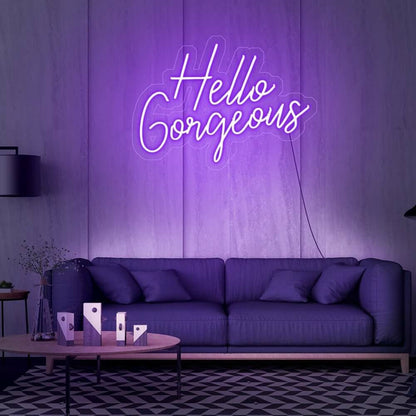 Hello Gorgeous V2 Led Neon Sign For Positive And Stylish Spaces | Shineneon