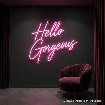 Hello Gorgeous Wall Art LED Neon Sign - 04 Size Image