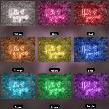 Hello Gorgeous Wall Art LED Neon Sign Wall Neon Sign - 05 Color Grid