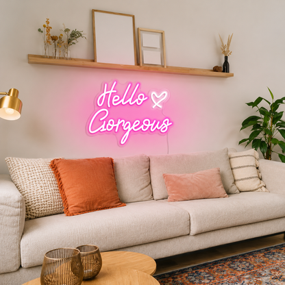 Hello Gorgeous Wall Decor LED Neon Sign main product image