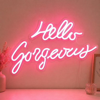 Hello Gorgeous Wall Decor LED Neon Sign Home Art main product image