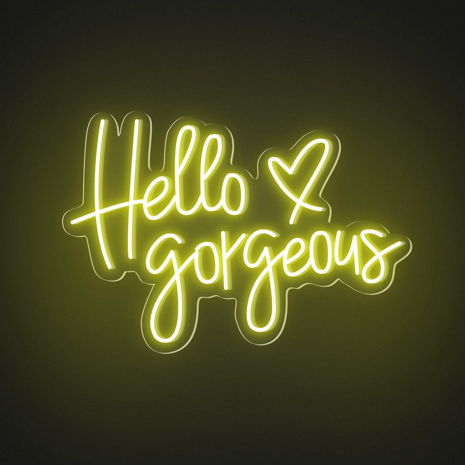 Hello Gorgeous White And Red Heart Led Neon Sign For Boutique Decor | Shineneon
