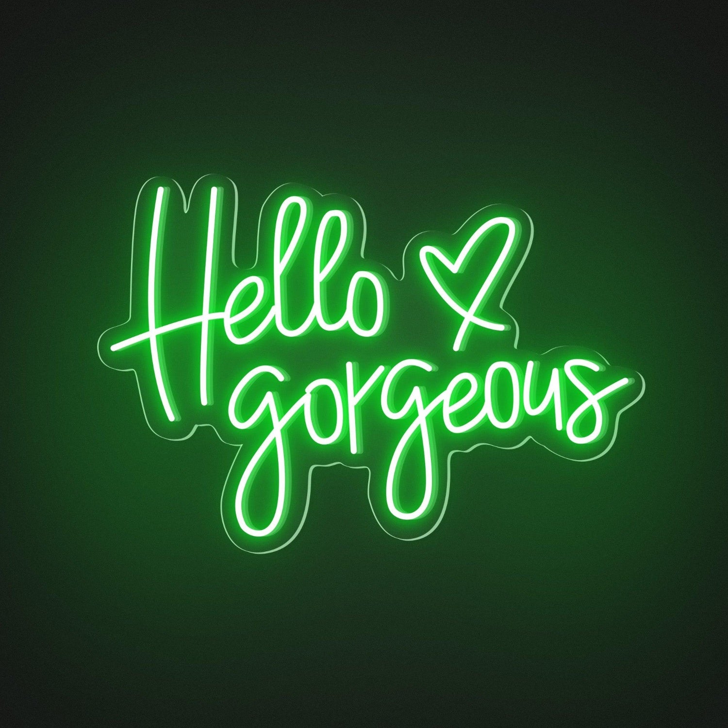 Hello Gorgeous White And Red Heart Led Neon Sign For Boutique Decor | Shineneon