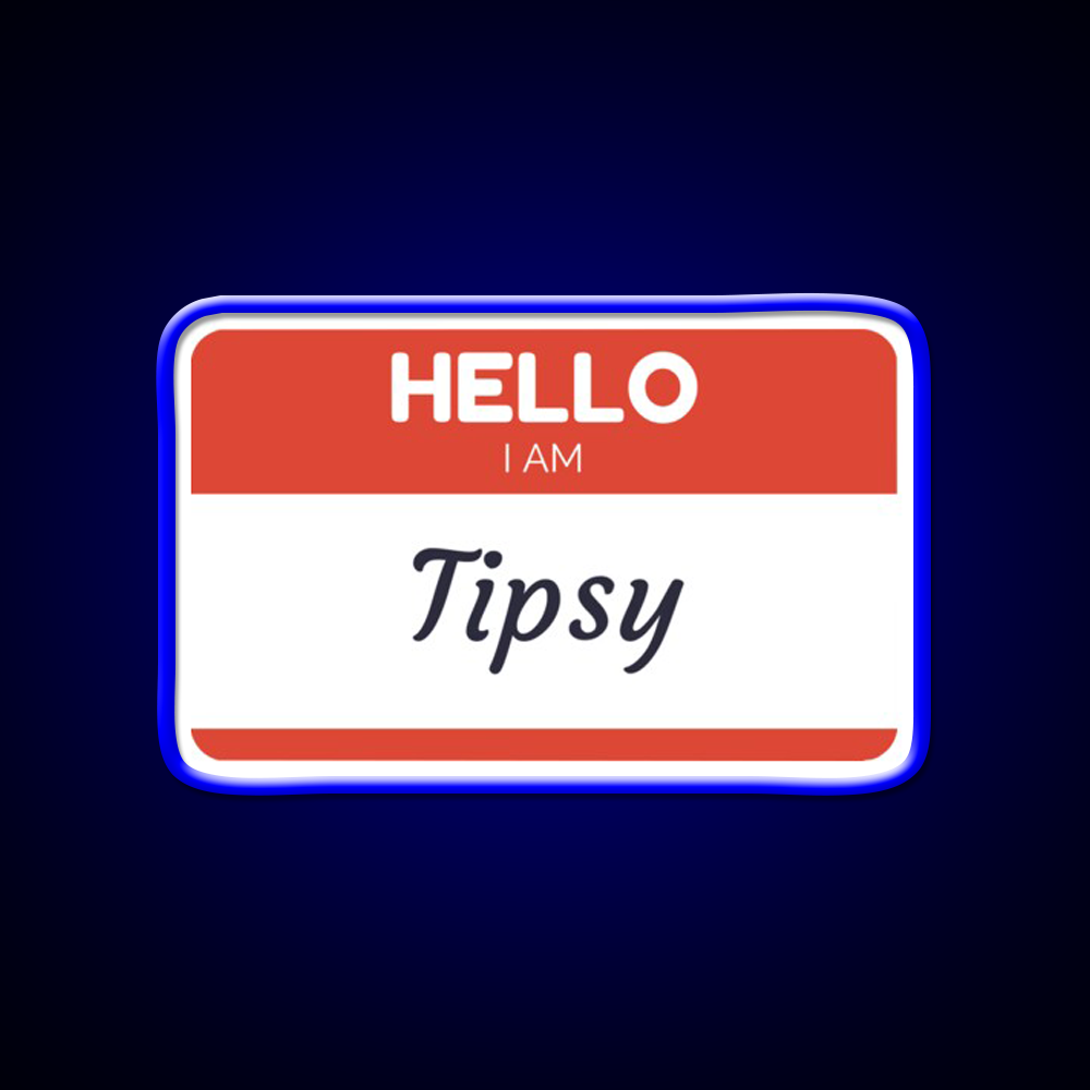 Hello I Am Tipsy Drinking Humor Man Cave Bar Led Neon Sign Rgb Color