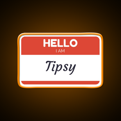 Hello I Am Tipsy Drinking Humor Man Cave Bar Led Neon Sign Rgb Color