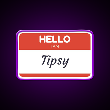 Hello I Am Tipsy Drinking Humor Man Cave Bar Led Neon Sign Rgb Color