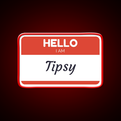 Hello I Am Tipsy Drinking Humor Man Cave Bar Led Neon Sign Rgb Color