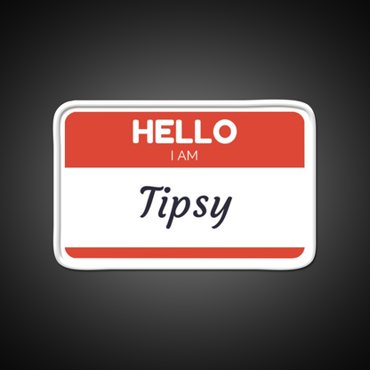 Hello I Am Tipsy Drinking Humor Man Cave Bar Led Neon Sign Rgb Color