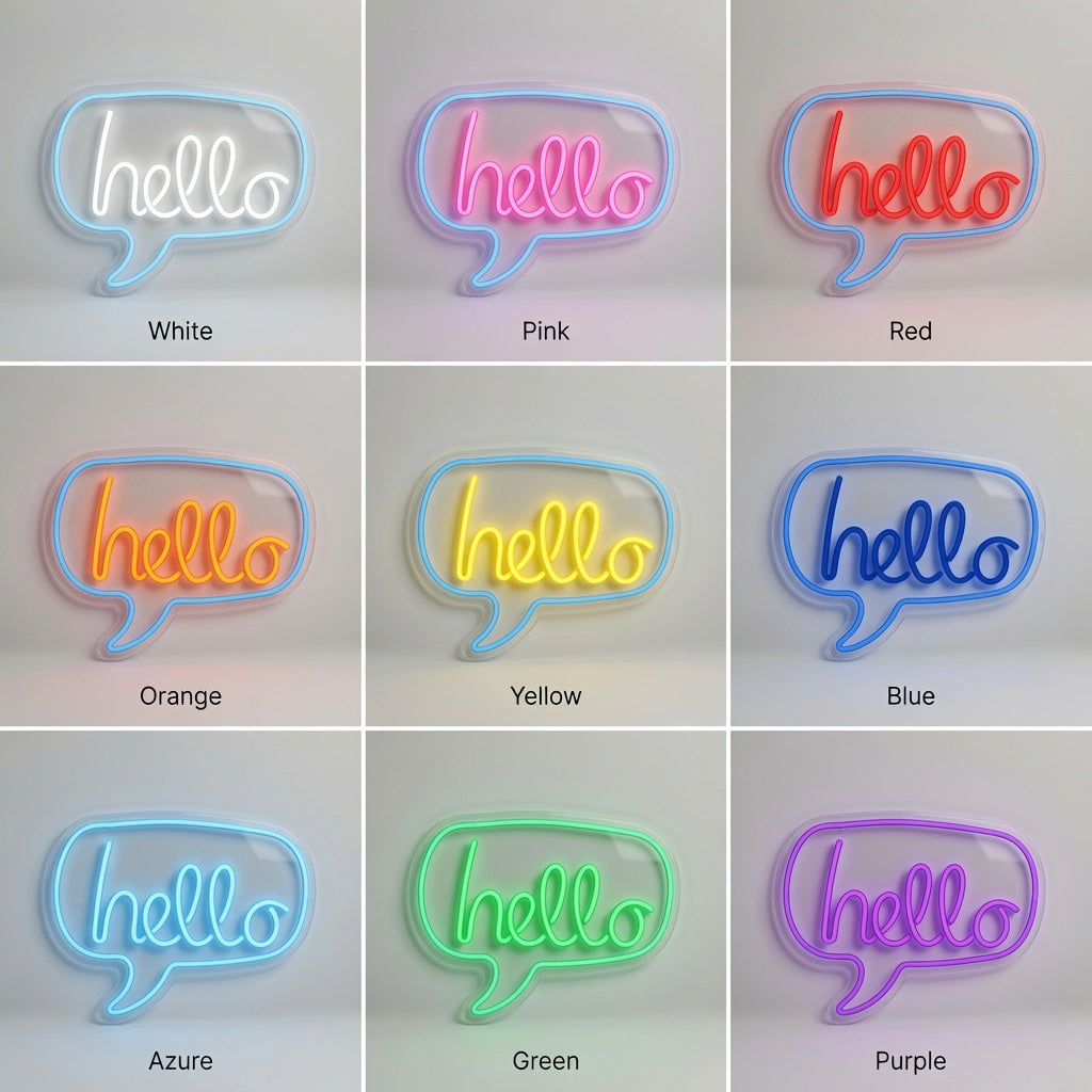 Hello LED Neon Sign - 05 Color Grid