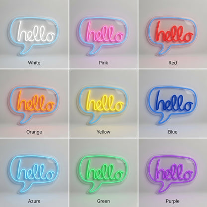 Hello LED Neon Sign - 05 Color Grid