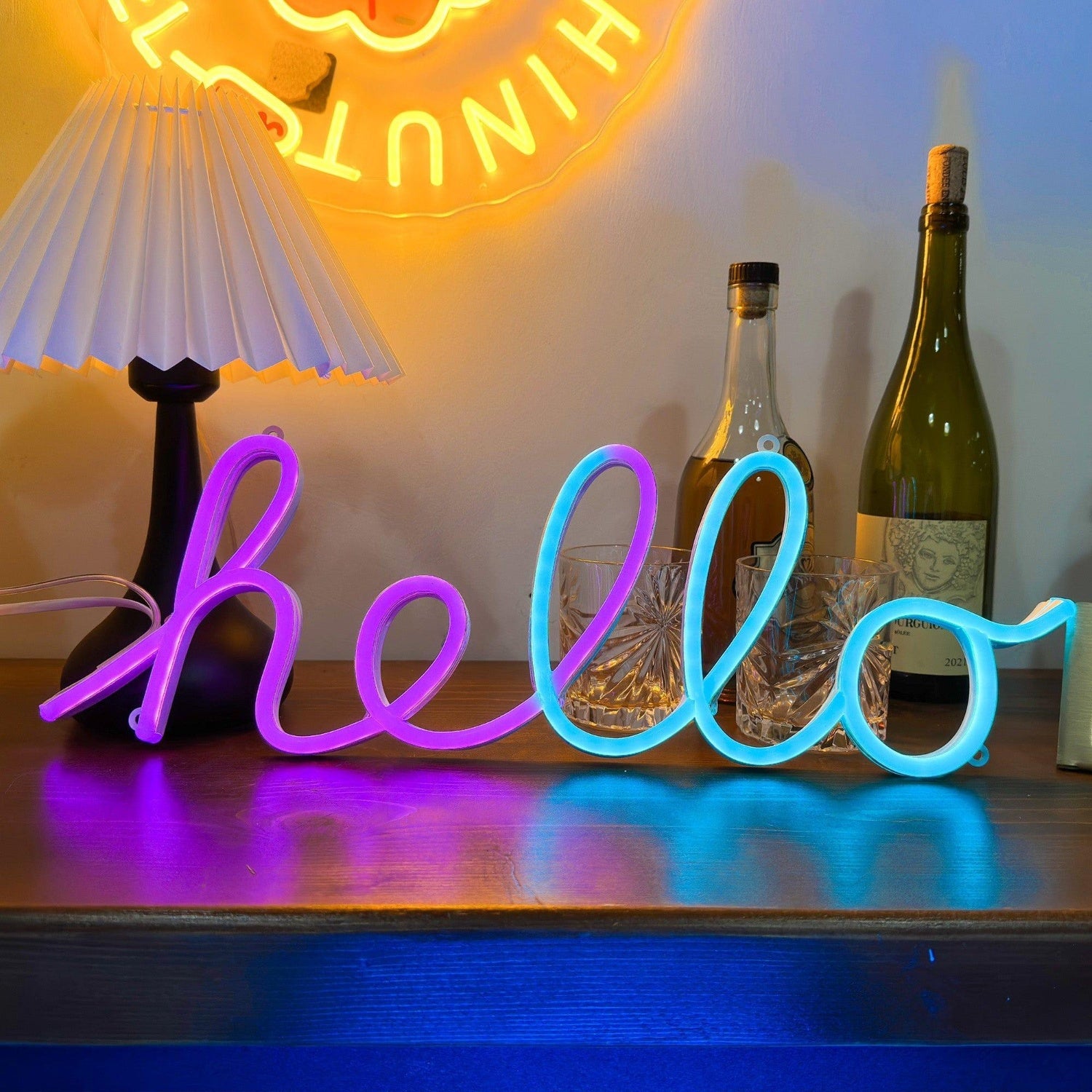Hello Letters Multicolor Gradient Led Neon Sign For Cafe Shop Decor | Shineneon