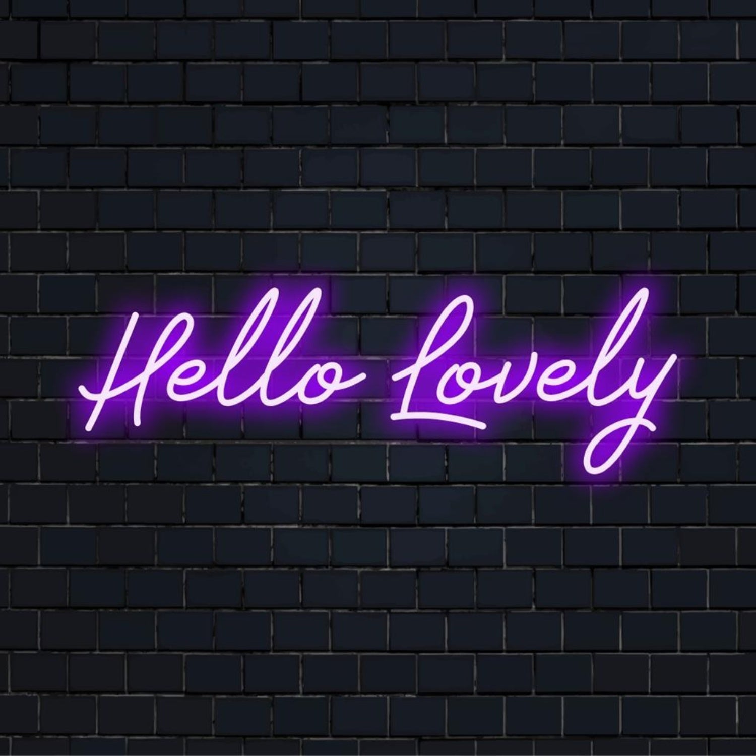Hello Lovely Purple Led Neon Sign Home Cafe Wall Decor | Shineneon