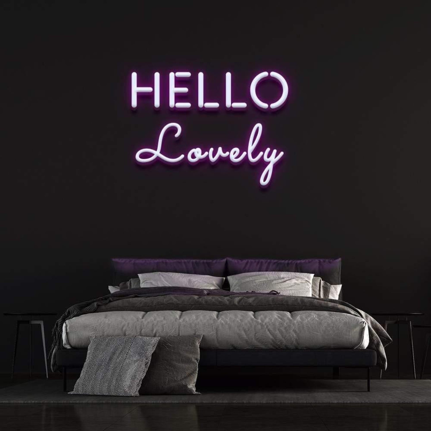 Hello Lovely White And Warm Glow Led Neon Sign For Modern Bedroom Decor | Shineneon