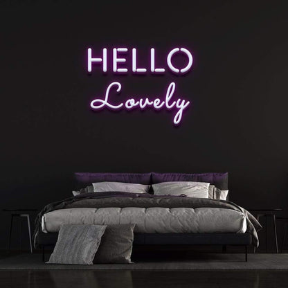 Hello Lovely White And Warm Glow Led Neon Sign For Modern Bedroom Decor | Shineneon