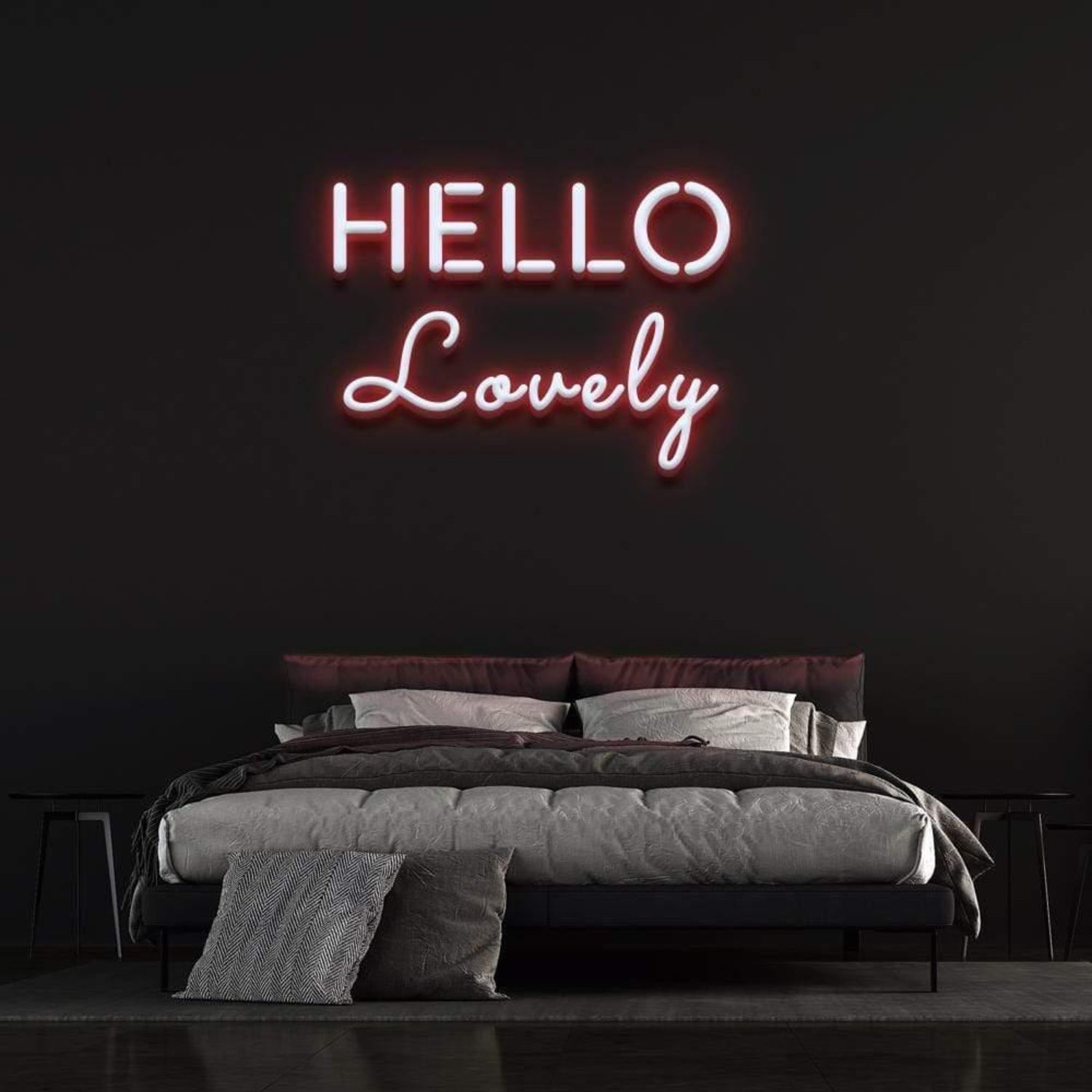 Hello Lovely White And Warm Glow Led Neon Sign For Modern Bedroom Decor | Shineneon