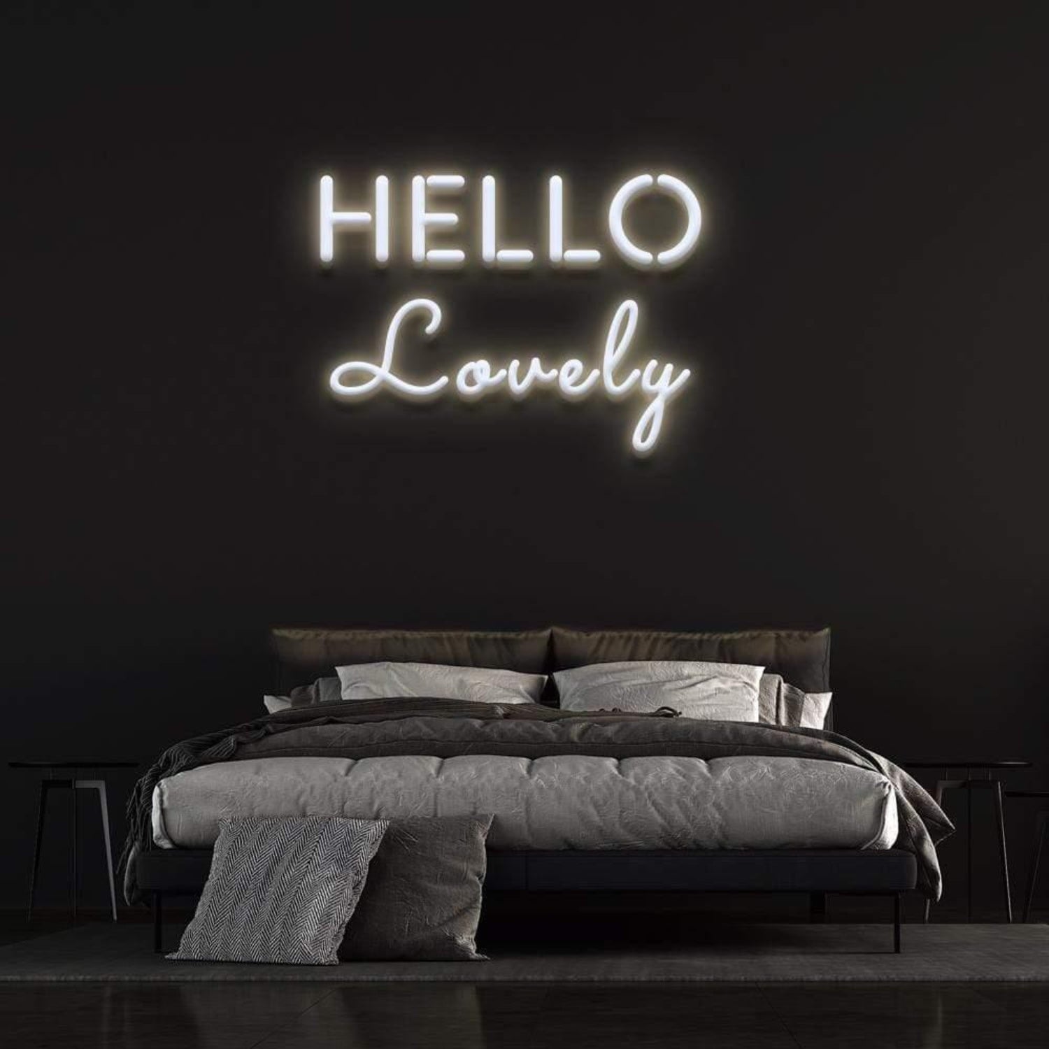Hello Lovely White And Warm Glow Led Neon Sign For Modern Bedroom Decor | Shineneon