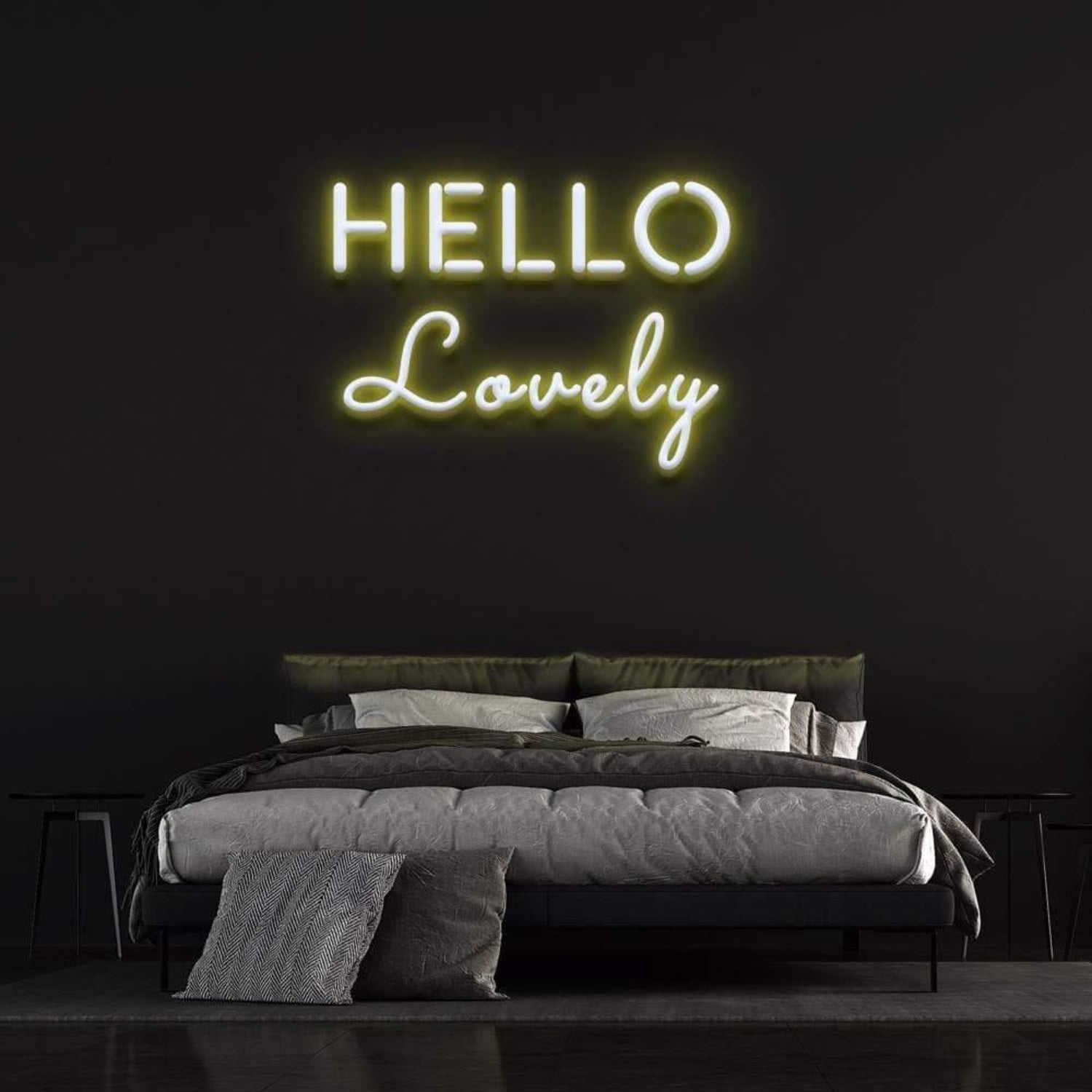 Hello Lovely White And Warm Glow Led Neon Sign For Modern Bedroom Decor | Shineneon