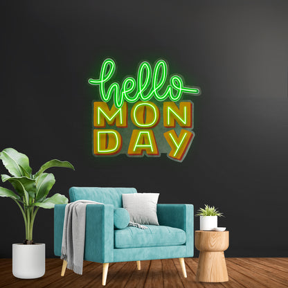 Hello Monday Led Neon Sign Light Custom Led Signs