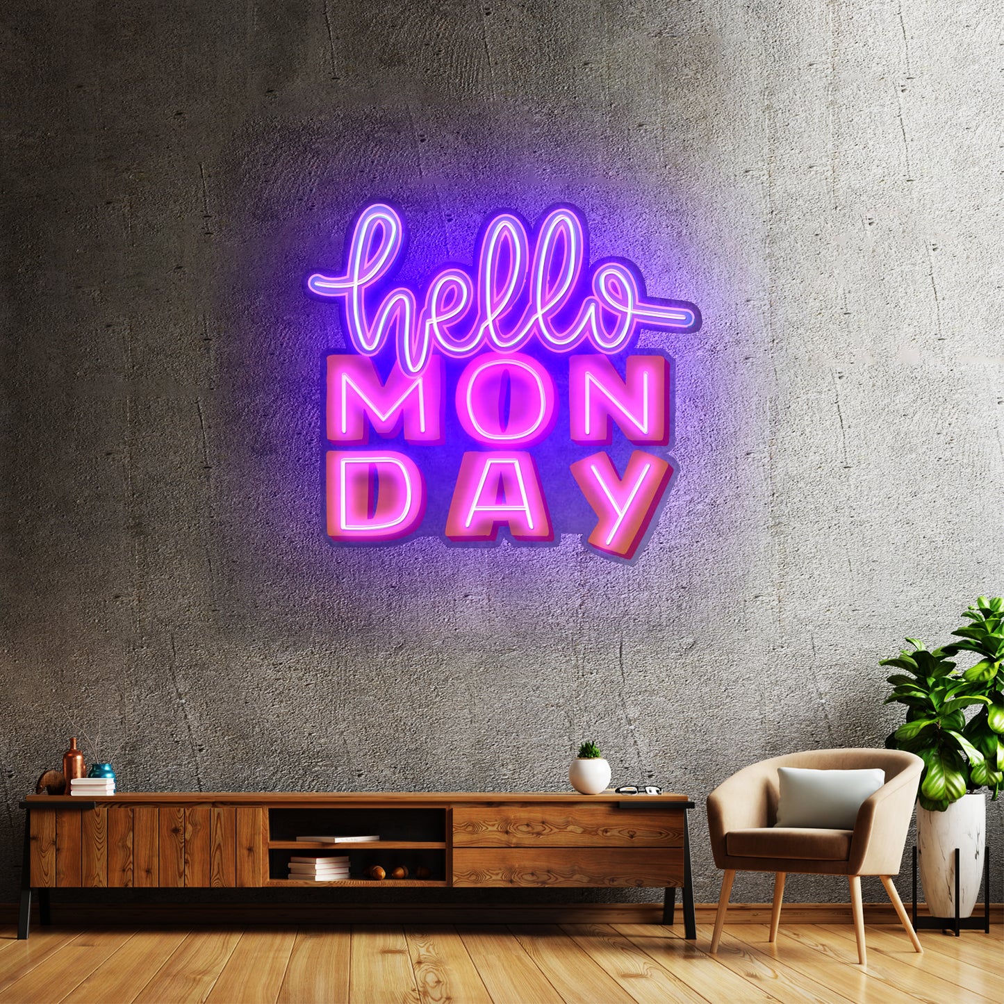 Hello Monday Led Neon Sign Light Custom Led Signs