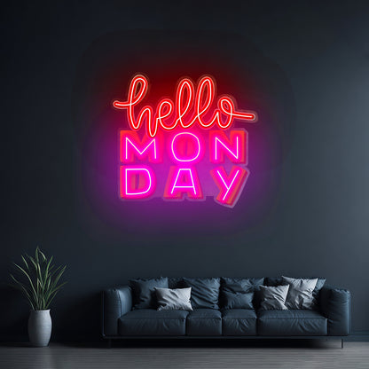 Hello Monday Led Neon Sign Light Custom Led Signs