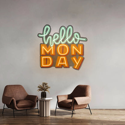 Hello Monday Led Neon Sign Light Custom Led Signs