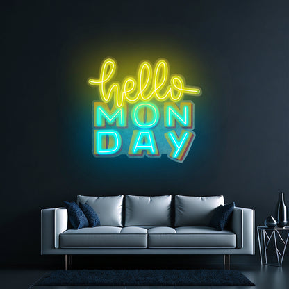 Hello Monday Led Neon Sign Light Custom Led Signs