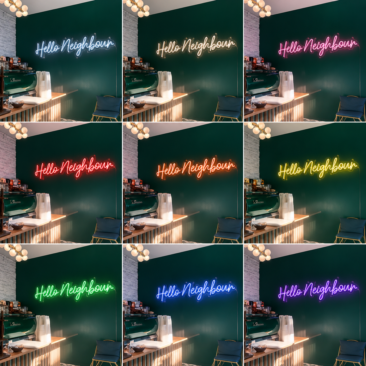 Hello Neighbours LED Neon Sign - 05 Color Grid
