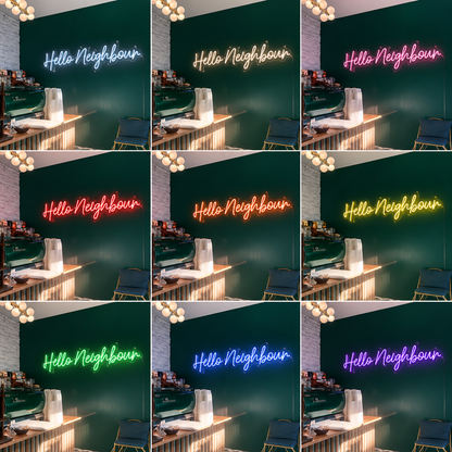 Hello Neighbours LED Neon Sign - 05 Color Grid