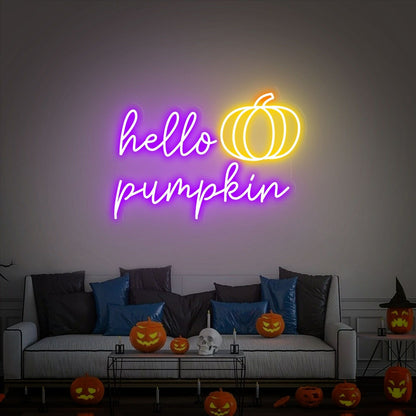Hello Pumpkin Led Neon Sign Welcome Sign Event Decor | Shineneon